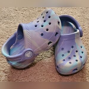 Great Condition.Kids Blue Grey and Purple Crocs
